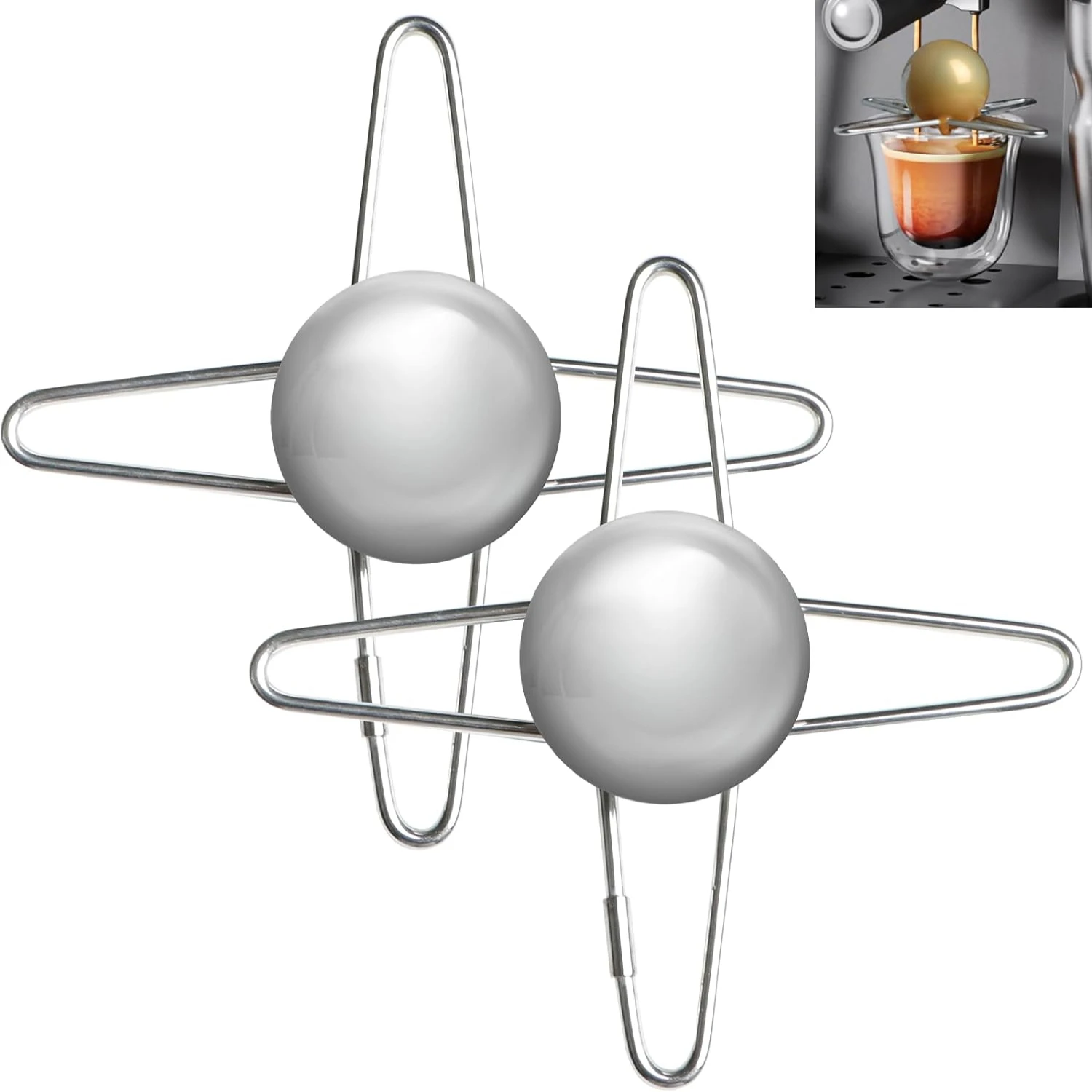 Pour Over Coffee & Espresso Cooling Tool with 2 Pack-Stainless Steel Ice Sphere,Elevate the Flavor of Your Coffee with This Esp
Pour Over Coffee & Espresso Cooling Tool with 2 Pack-Stainless Steel Ice Sphere,Elevate the Flavor of Your Coffee with This Esp