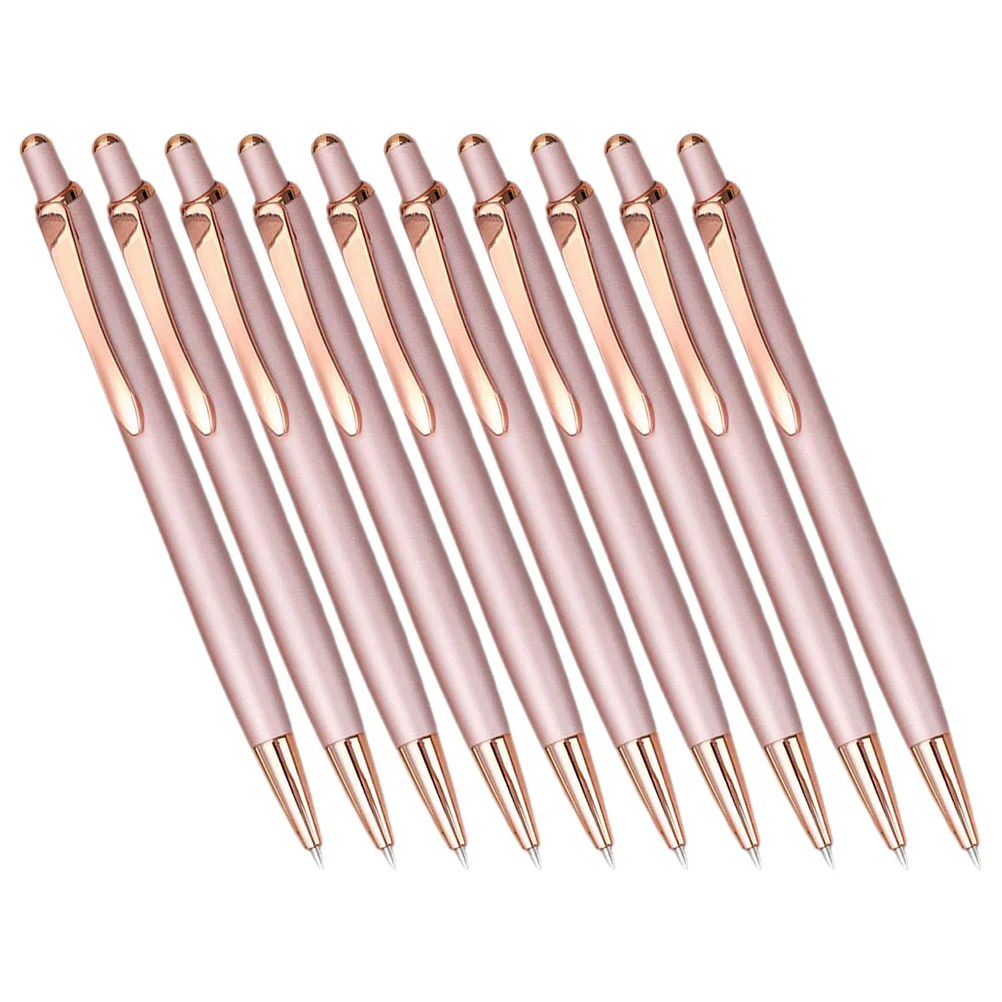 10 Pcs Rose Gold Ballpoint Pen Aluminum Rod Push Classic Metal Jumping 10pcs Pens Multi-function Writing
10 Pcs Rose Gold Ballpoint Pen Aluminum Rod Push Classic Metal Jumping 10pcs Pens Multi-function Writing
