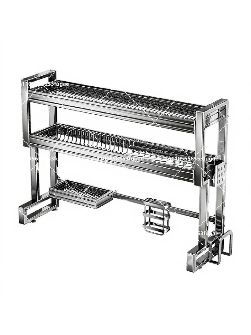 Stainless Steel Kitchen Sink Storage Rack, Multi-Functional Bowl Plate Draining Shelf with Knife Holder
Stainless Steel Kitchen Sink Storage Rack, Multi-Functional Bowl Plate Draining Shelf with Knife Holder