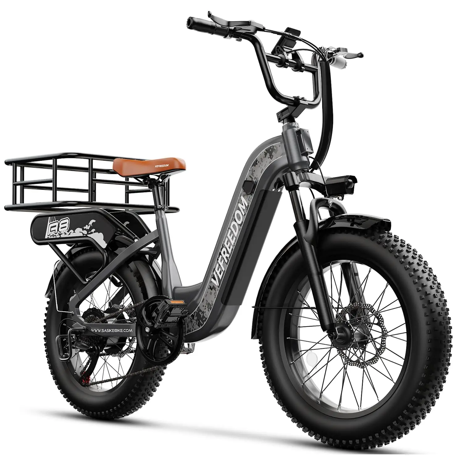 1500W E-Bike 80 Miles 30MPH 20"x4" Fat Tire 48V 20Ah Battery Full Suspension Step-Thru for Adults, Customized
1500W E-Bike 80 Miles 30MPH 20"x4" Fat Tire 48V 20Ah Battery Full Suspension Step-Thru for Adults, Customized