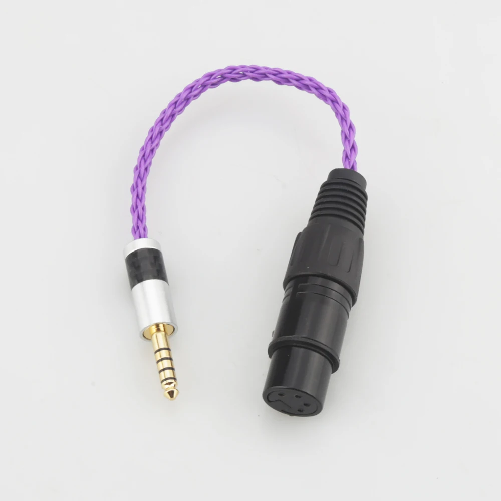 Hi-Fi Balanced Audio Adapter & Connection Parts, 4.4mm to 4-Pin XLR Carbon Fiber Plug Cable with Purple Braided Sheath
Hi-Fi Balanced Audio Adapter & Connection Parts, 4.4mm to 4-Pin XLR Carbon Fiber Plug Cable with Purple Braided Sheath