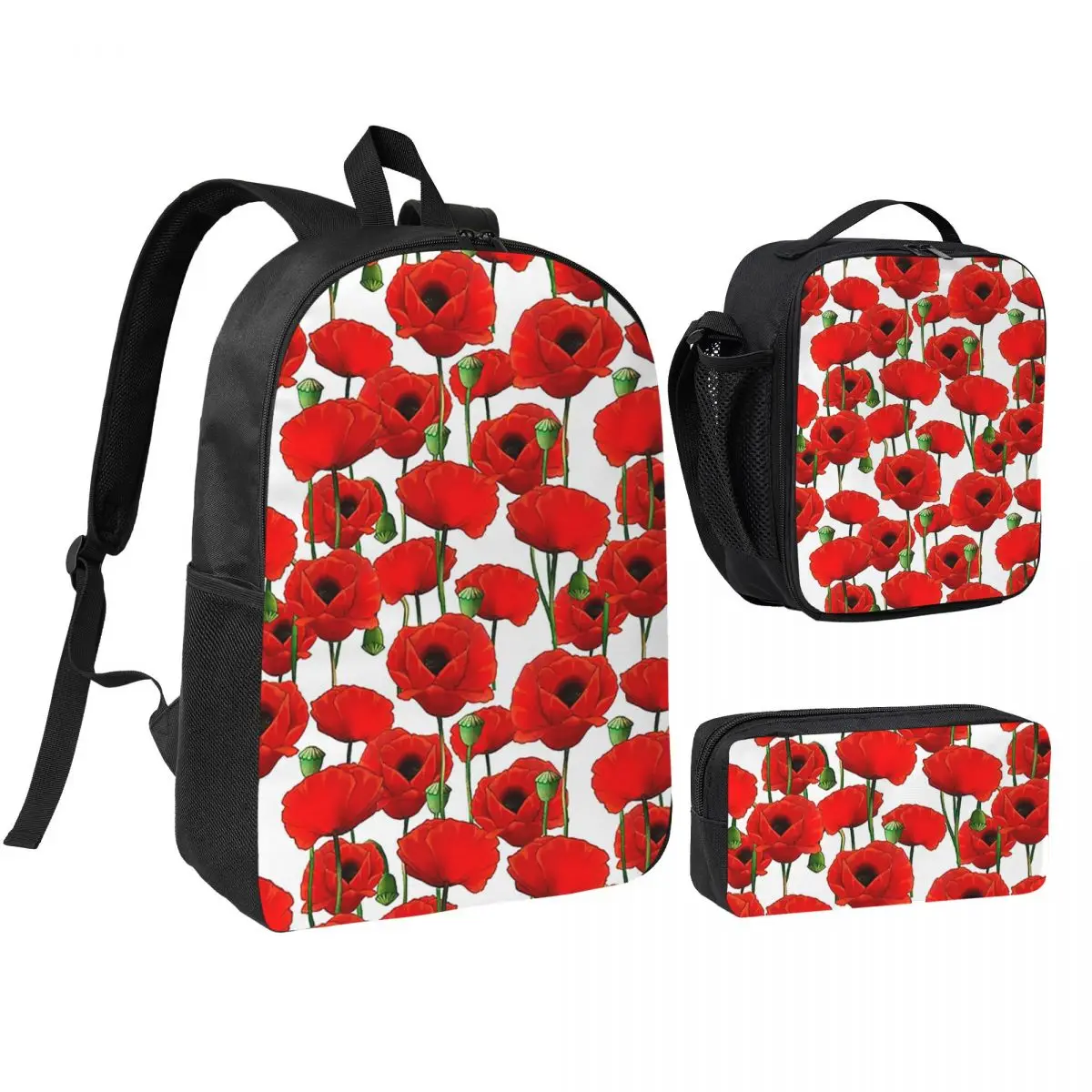 Poppy Pattern Backpack Student Boys Girls BookBag School Bag Laptop Shoulder Bags 3ps Insulated Lunch Bag Pencil Case
Poppy Pattern Backpack Student Boys Girls BookBag School Bag Laptop Shoulder Bags 3ps Insulated Lunch Bag Pencil Case