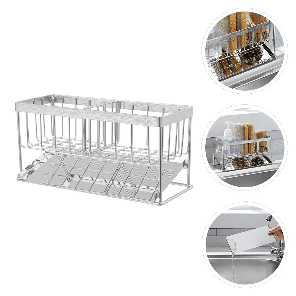 Kitchen Storage Rack Stainless Steel Multifunctional Sponge Organizer Countertop Shelf Holder Draining Tray
Kitchen Storage Rack Stainless Steel Multifunctional Sponge Organizer Countertop Shelf Holder Draining Tray