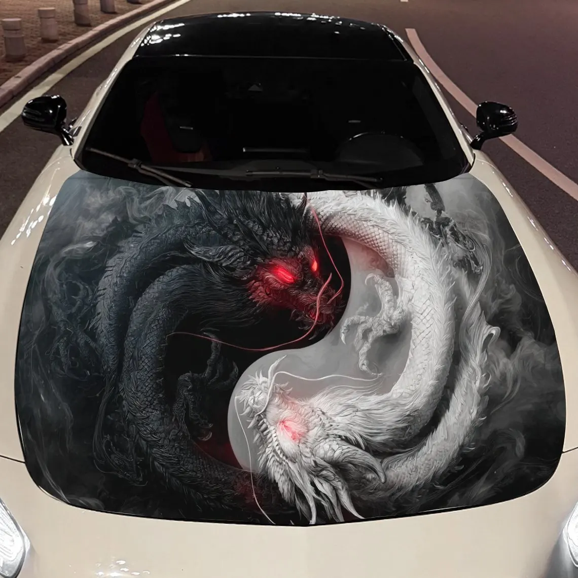 Tai Chi Dragon Charm Car Vinyl Wrap, PVC Material Waterproof Car Hood Sticker, Self-Adhesive Scratch-Resistant Stickers for Engi
Tai Chi Dragon Charm Car Vinyl Wrap, PVC Material Waterproof Car Hood Sticker, Self-Adhesive Scratch-Resistant Stickers for Engi