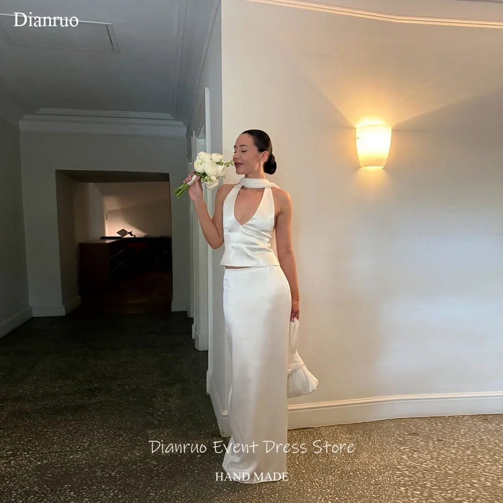 Dianruo Minimalist Satin Bridal Wedding Dresses Ribbons Straight Handmade Party Dress Deep V Neck Evening Dresses Customized
Dianruo Minimalist Satin Bridal Wedding Dresses Ribbons Straight Handmade Party Dress Deep V Neck Evening Dresses Customized