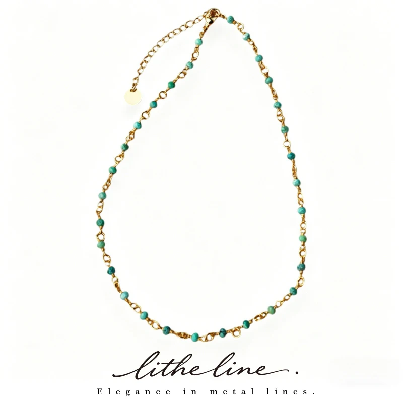 Litheline 24K Gold Plated Brass Natural Turquoise Station Necklace, Skin-Safe Plating Adjustable Bohemian Beach Jewelry
Litheline 24K Gold Plated Brass Natural Turquoise Station Necklace, Skin-Safe Plating Adjustable Bohemian Beach Jewelry