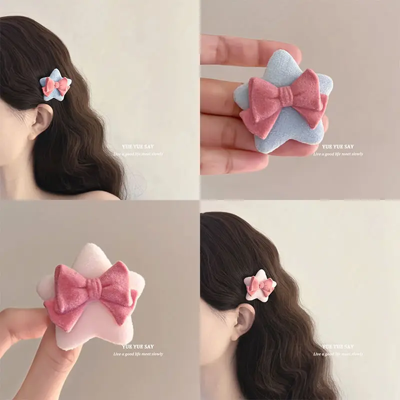 4PCS Star Flocking Hairpin Soft and Fluffy Ins style with A Girlish Heart Sweet Side Five Pointed Star Hai
4PCS Star Flocking Hairpin Soft and Fluffy Ins style with A Girlish Heart Sweet Side Five Pointed Star Hai