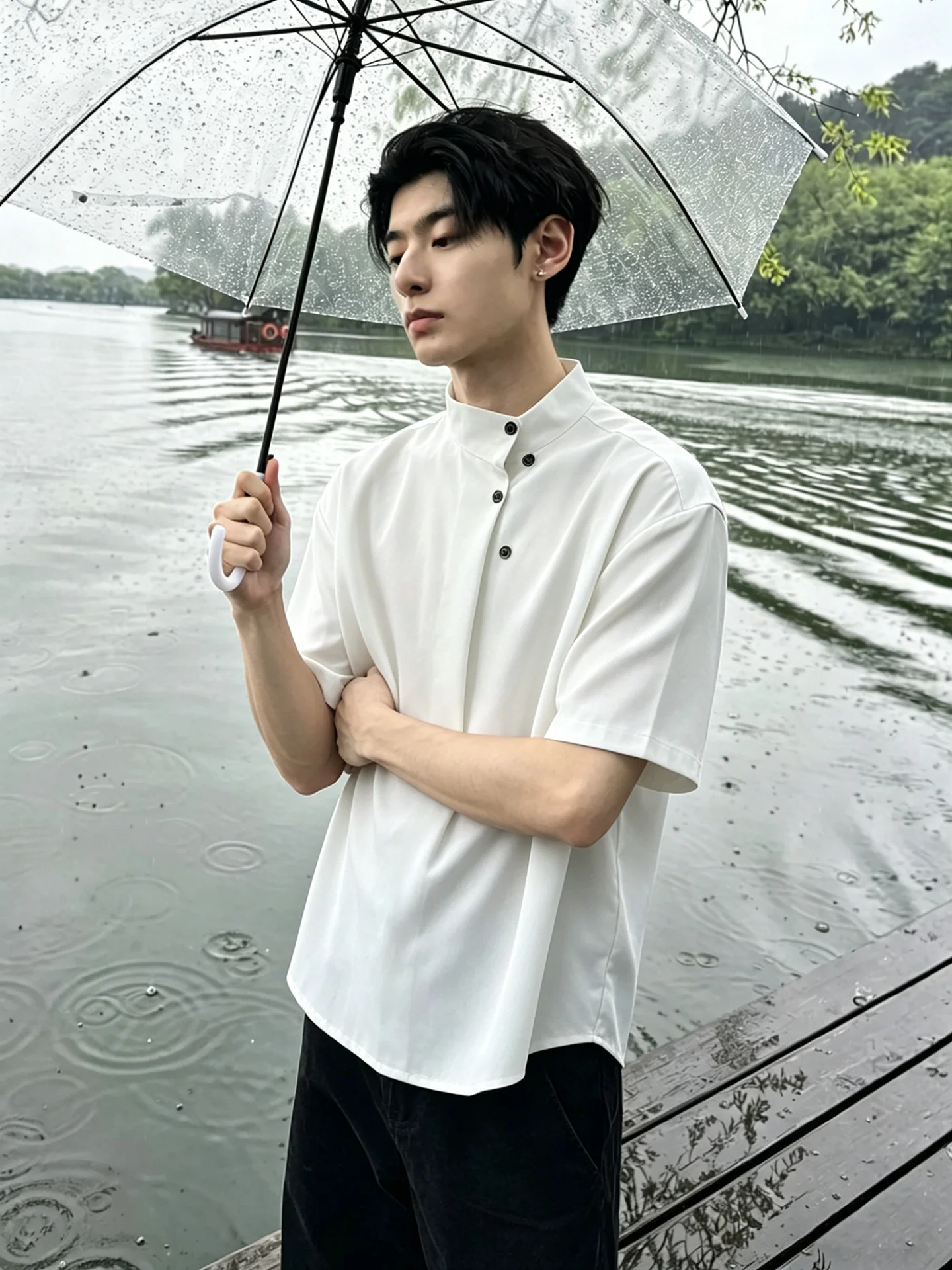 New Chinese Style Ice Silk Short Sleeve Shirt Summer Cleanfit Handsome Advanced Feeling Button up Loose Fit Polyester Blend
New Chinese Style Ice Silk Short Sleeve Shirt Summer Cleanfit Handsome Advanced Feeling Button up Loose Fit Polyester Blend