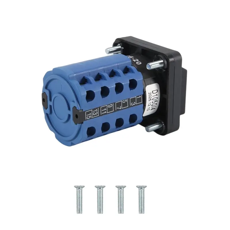 ABZL Rotary Switch On-Off-On 3 Position 4 Phases 20A 500V Double Speed Motor Switch Small Plate Changeover Cam Switch LW26-20/4
ABZL Rotary Switch On-Off-On 3 Position 4 Phases 20A 500V Double Speed Motor Switch Small Plate Changeover Cam Switch LW26-20/4