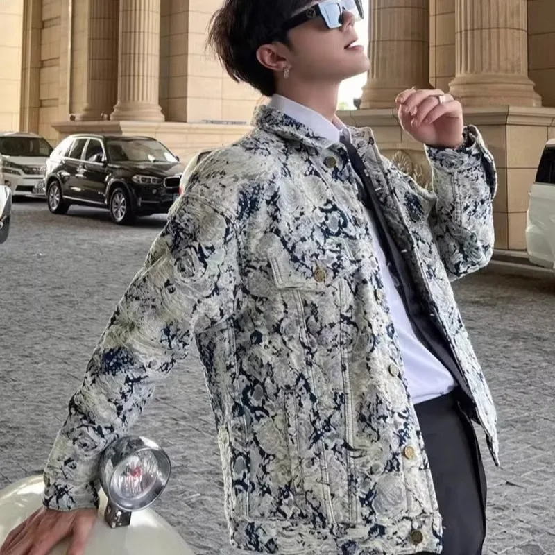 Fall Large Size 250 Pou Destroy Old Flower Denim Jaet Trendy Men's Long Sve Jeans Jaet Couple's Qinghua Porcelain F...
Fall Large Size 250 Pou Destroy Old Flower Denim Jaet Trendy Men's Long Sve Jeans Jaet Couple's Qinghua Porcelain F...