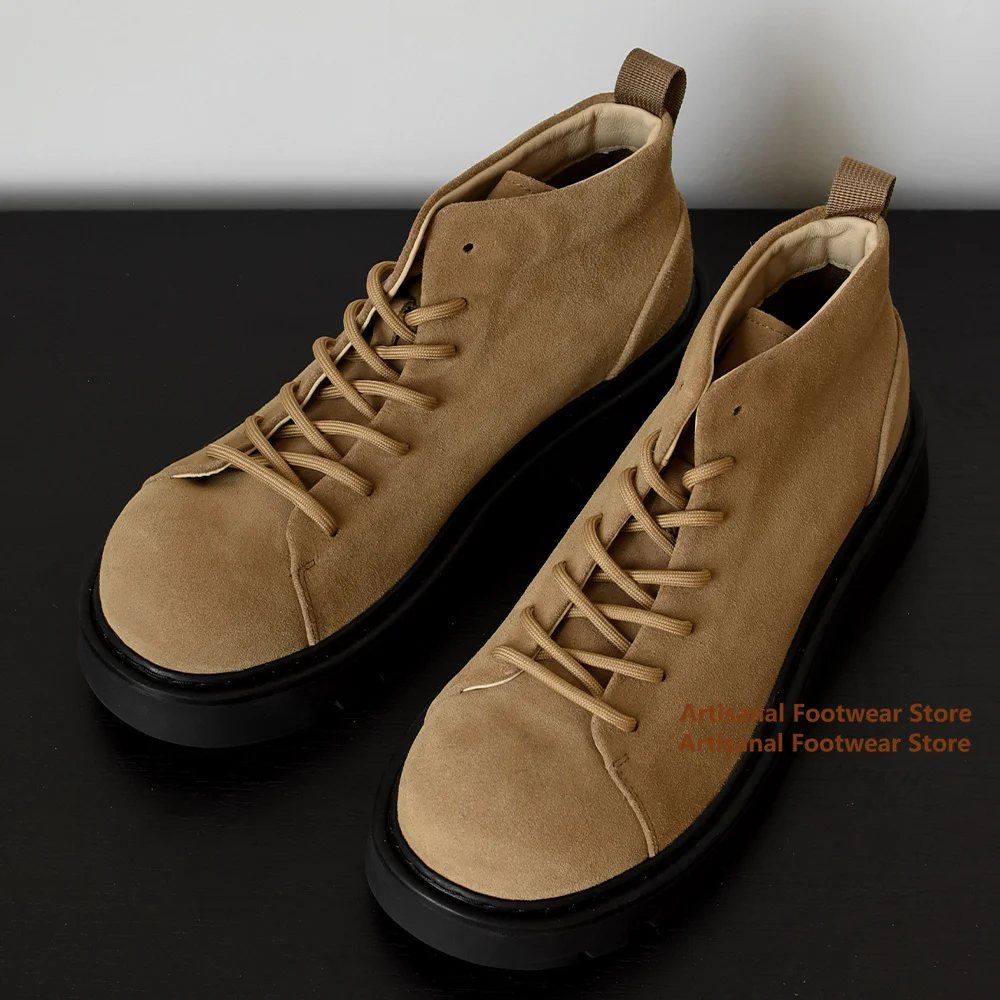 Thick-Soled Men's Boots Brown Suede High-Top Lace Up Shoes British Style New In Trendy Handmade Cowhide Men's Shoes Botas Mujer
Thick-Soled Men's Boots Brown Suede High-Top Lace Up Shoes British Style New In Trendy Handmade Cowhide Men's Shoes Botas Mujer