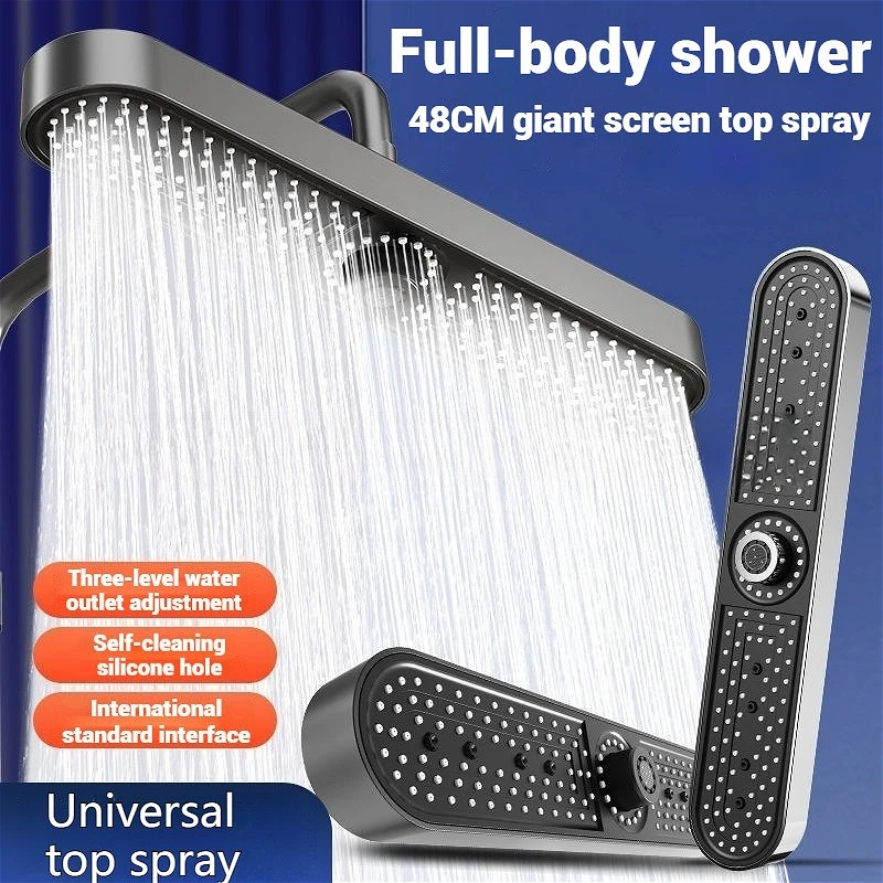 Super Big Panel Large Flow Supercharge Ceiling Mounted Shower Head 19 Inches 3 Modes High Pressure Showerhead Water Saving
Super Big Panel Large Flow Supercharge Ceiling Mounted Shower Head 19 Inches 3 Modes High Pressure Showerhead Water Saving