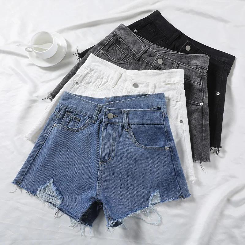 High Waist A-Line Denim orts for Women Summer Slimming Distred Unusual Design Hot Pants Wide Leg Casual Cotton Blend
High Waist A-Line Denim orts for Women Summer Slimming Distred Unusual Design Hot Pants Wide Leg Casual Cotton Blend