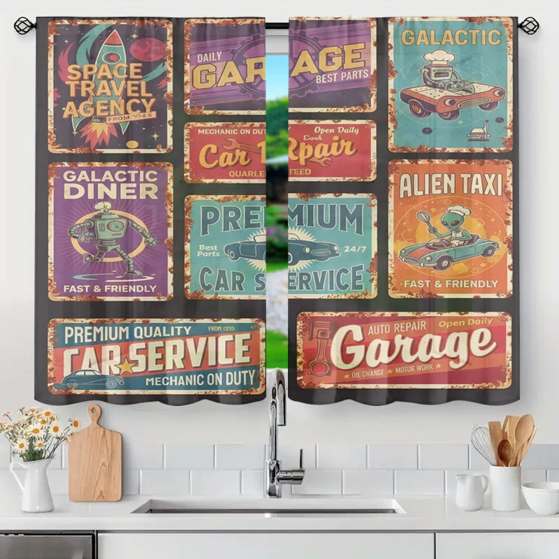 Retro Garage Workshop Curtains Valance Window Decor Man Cave Auto Repair Panel Vintage Sci-Fi Style Pop Art Home Accent
Retro Garage Workshop Curtains Valance Window Decor Man Cave Auto Repair Panel Vintage Sci-Fi Style Pop Art Home Accent