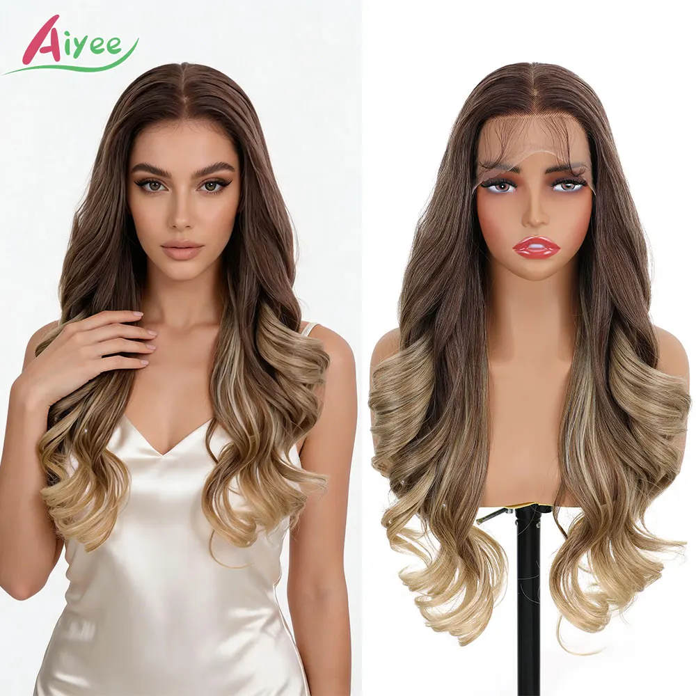 AIYEE Ash Blonde Balayage With Dark Roots 26 Inch 13x4 Wavy Lace Front Wig Synthetic Hair Cosplay Hairpiece For Women 300g
AIYEE Ash Blonde Balayage With Dark Roots 26 Inch 13x4 Wavy Lace Front Wig Synthetic Hair Cosplay Hairpiece For Women 300g
