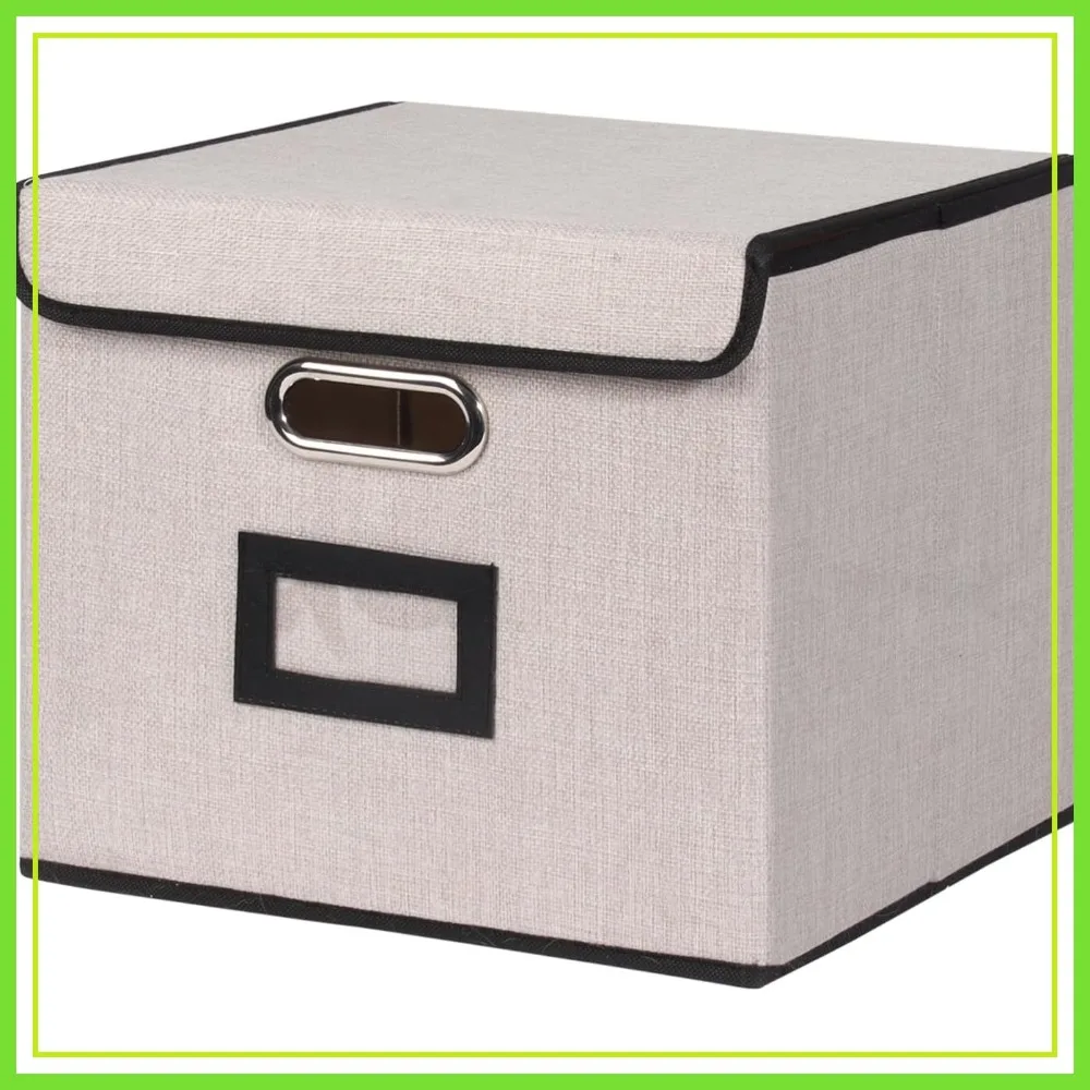 Large Square Storage Bin with Lid, Foldable Organizer Box with Handles & Label Design, Grey, 12.2x10.6x10.6 Inches
Large Square Storage Bin with Lid, Foldable Organizer Box with Handles & Label Design, Grey, 12.2x10.6x10.6 Inches