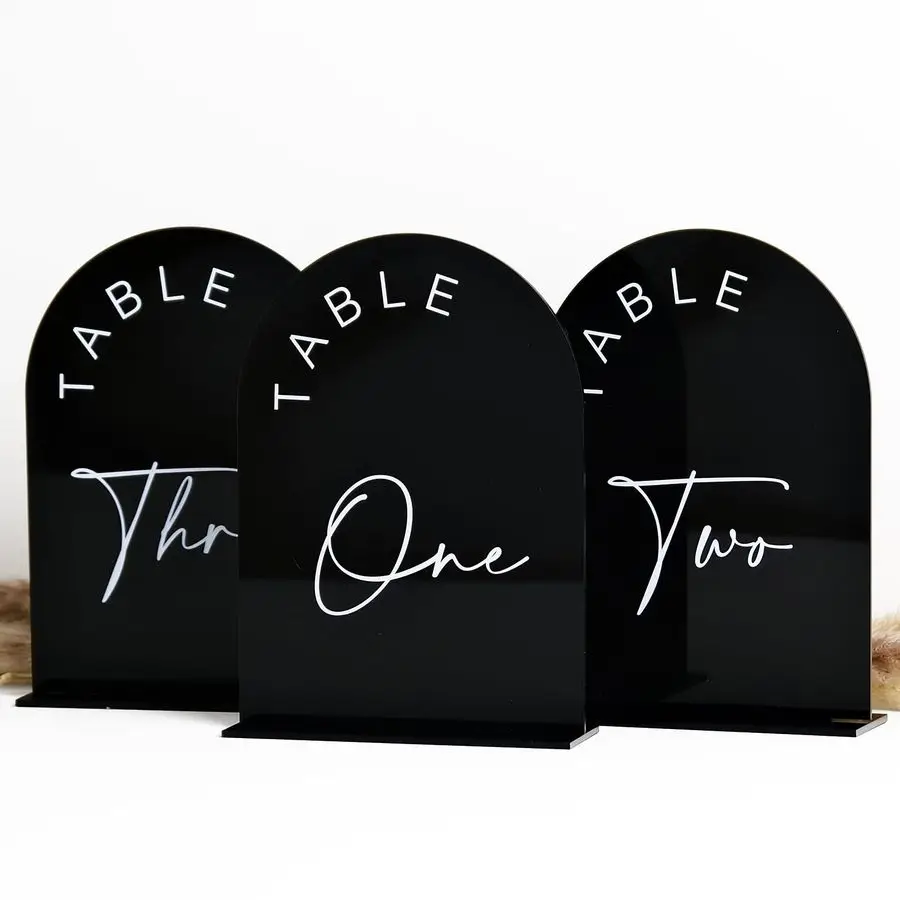 Arch Wedding Table Numbers 125 with Stands, 5x7 Inch Black Acrylic Arch Sign with Holder, Arched Acrylic Table Numbers for Weddi
Arch Wedding Table Numbers 125 with Stands, 5x7 Inch Black Acrylic Arch Sign with Holder, Arched Acrylic Table Numbers for Weddi
