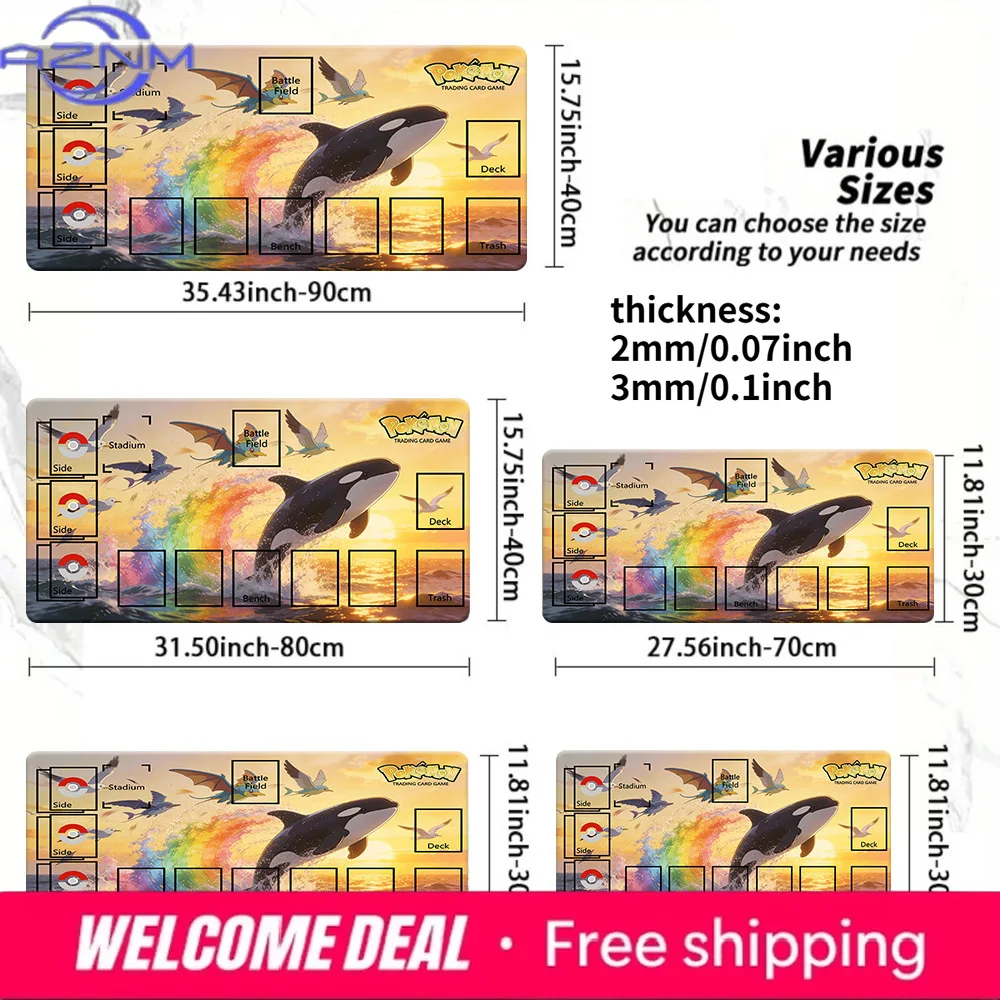 Pokemon TCG Playmat Orca Sunset Rainbow Dragon Large Non-Slip Mouse Pad for Trading Card Games Multiple Sizes Available
Pokemon TCG Playmat Orca Sunset Rainbow Dragon Large Non-Slip Mouse Pad for Trading Card Games Multiple Sizes Available