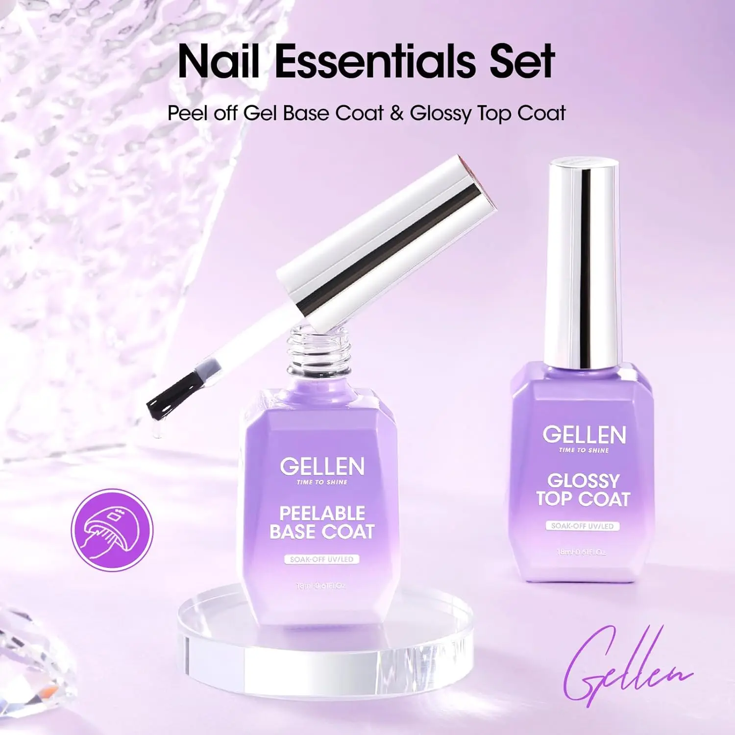 GELLEN Nail Charm Set 18ml Peel Off Gel Base Top Coat 2pcs Peelable Base Gel Without Soaking Clear Nail Polish DIY Home
GELLEN Nail Charm Set 18ml Peel Off Gel Base Top Coat 2pcs Peelable Base Gel Without Soaking Clear Nail Polish DIY Home
