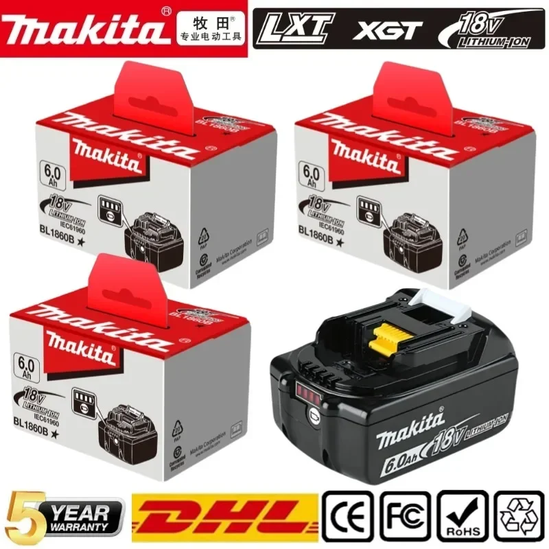 618 Genuine Makita 6Ah for Makita 18V Battery BL1815 BL1830B BL1840B BL1850 BL1860 BL1860B Replacement Lithium LED Battery
618 Genuine Makita 6Ah for Makita 18V Battery BL1815 BL1830B BL1840B BL1850 BL1860 BL1860B Replacement Lithium LED Battery