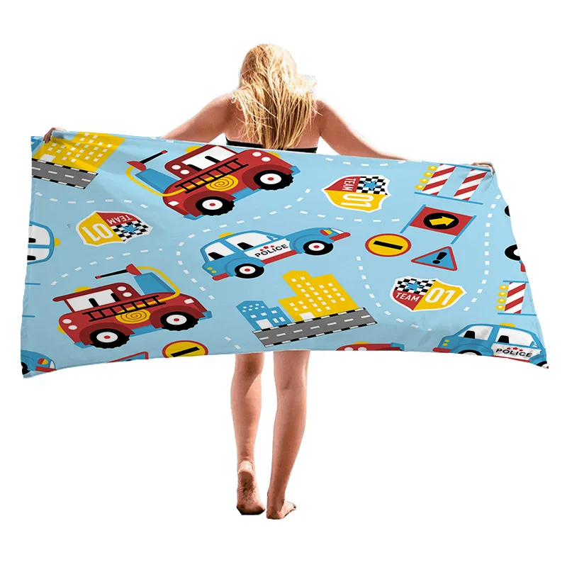 Cartoon car design digital-printed polyester Superfine fiber double-sided fleece Beach vacation bath towel, beach towel
Cartoon car design digital-printed polyester Superfine fiber double-sided fleece Beach vacation bath towel, beach towel