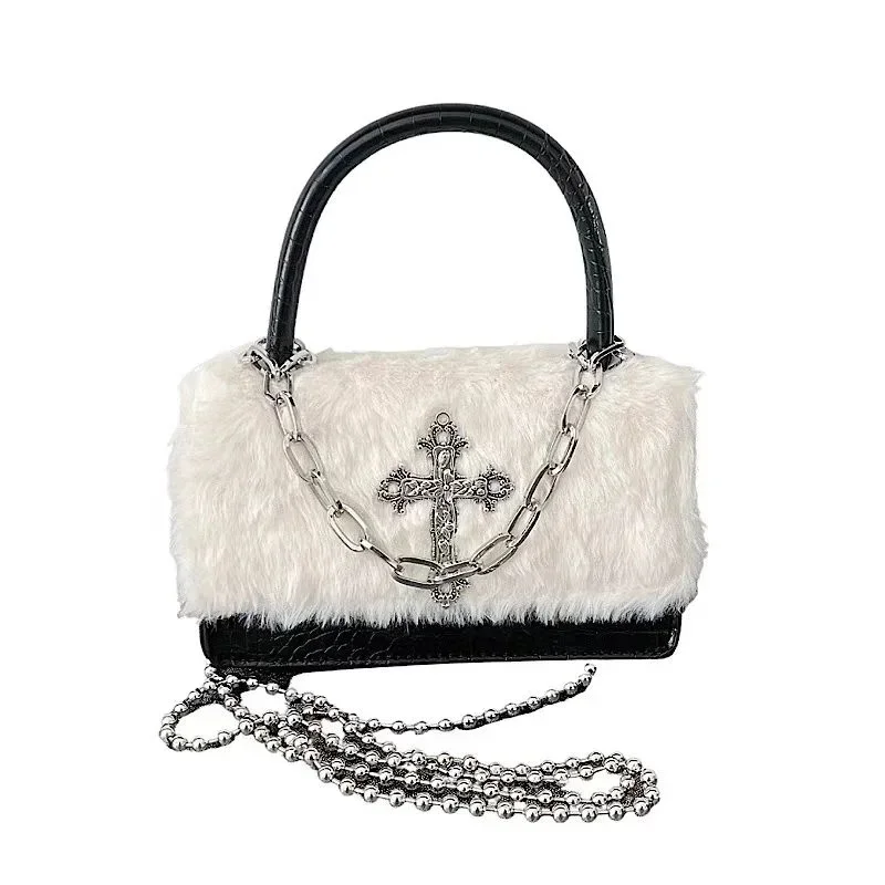 Y2K Gothic Bag Cross Plush Women's Handbags Punk Girl Millennial Style Handheld Crossbody Autumn And Winter 2025 The New Listing
Y2K Gothic Bag Cross Plush Women's Handbags Punk Girl Millennial Style Handheld Crossbody Autumn And Winter 2025 The New Listing