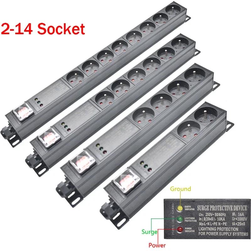 French socket PDU Power Strip Double Break Switch Surge Protector Grounding 2-7Ways Outlets Socket 2Meter Cord Cabinet Mount
French socket PDU Power Strip Double Break Switch Surge Protector Grounding 2-7Ways Outlets Socket 2Meter Cord Cabinet Mount