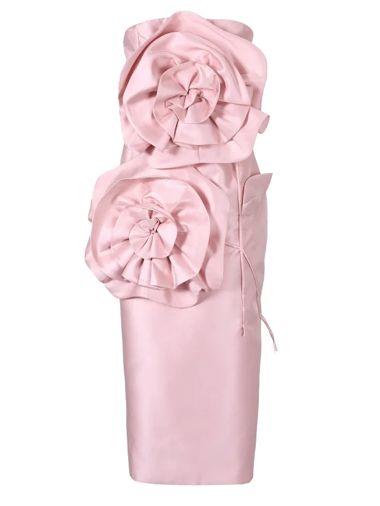 New Sexy Sleeveless 3D Flower Midi Dress Women Strapless Decoration Flower Skinny Dress Elegant Evening Party Celebrity Dresses
New Sexy Sleeveless 3D Flower Midi Dress Women Strapless Decoration Flower Skinny Dress Elegant Evening Party Celebrity Dresses