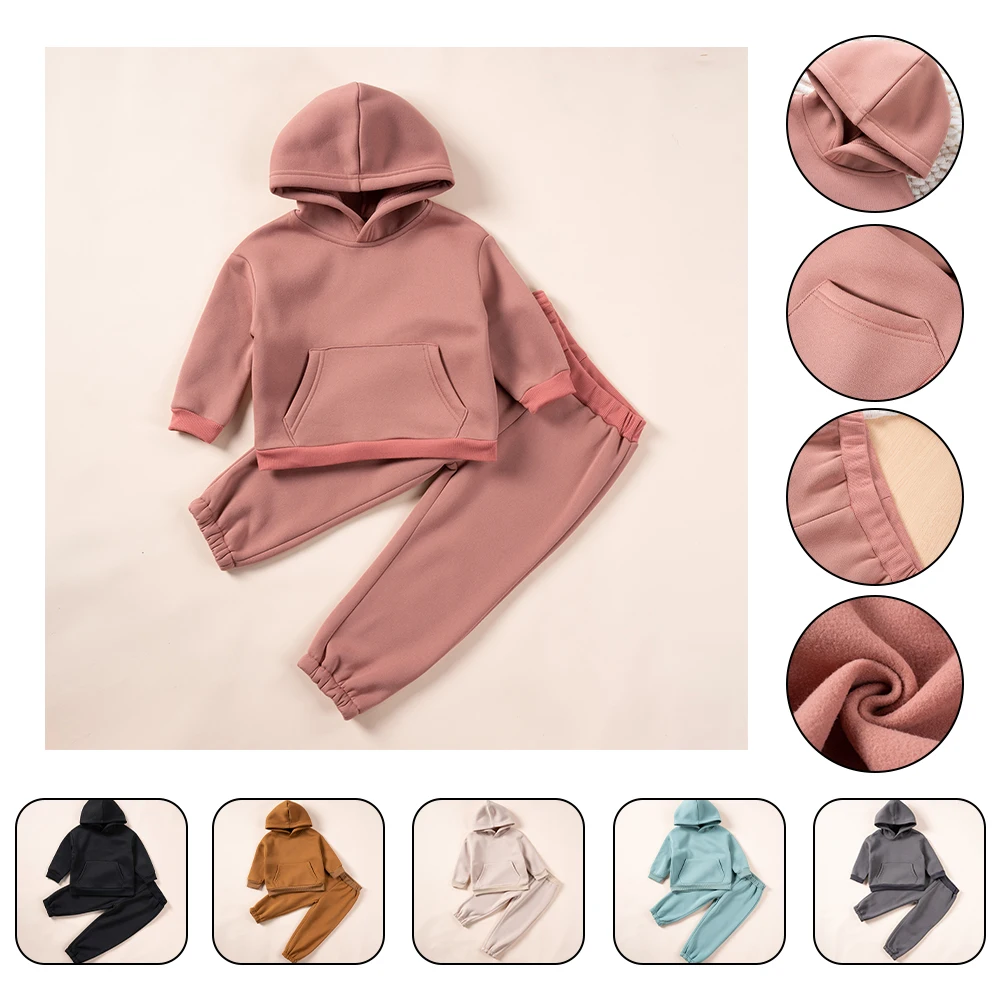 Winter 0-6Y Boys' Suit Solid Unisex Children's Clothes Casual Padded Sweatshirt Two Piece Hooded Top + Long Pants Warm
Winter 0-6Y Boys' Suit Solid Unisex Children's Clothes Casual Padded Sweatshirt Two Piece Hooded Top + Long Pants Warm
