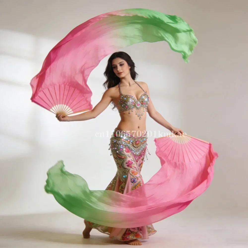 Professional Dance Fan Veils 100% Real Silk 1Pair Belly dance Stage Show Props Gradient Oriental Danceing Church Worship Costume
Professional Dance Fan Veils 100% Real Silk 1Pair Belly dance Stage Show Props Gradient Oriental Danceing Church Worship Costume