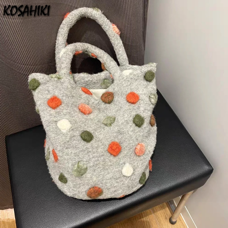 Patchwork Color Dots All Match Cute Women's Handbags Y2k Casual Shopping Hand Bags Vintage Kawaii Fluffy Clutches Trendy Fashion
Patchwork Color Dots All Match Cute Women's Handbags Y2k Casual Shopping Hand Bags Vintage Kawaii Fluffy Clutches Trendy Fashion