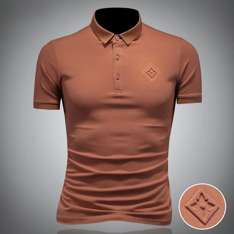 Мужская летняя легкая футболка-поло из смесового хлопка и полиэстера с отложным воротником, повседневная, класса люкс
Мужская летняя легкая футболка-поло из смесового хлопка и полиэстера с отложным воротником, повседневная, класса люкс