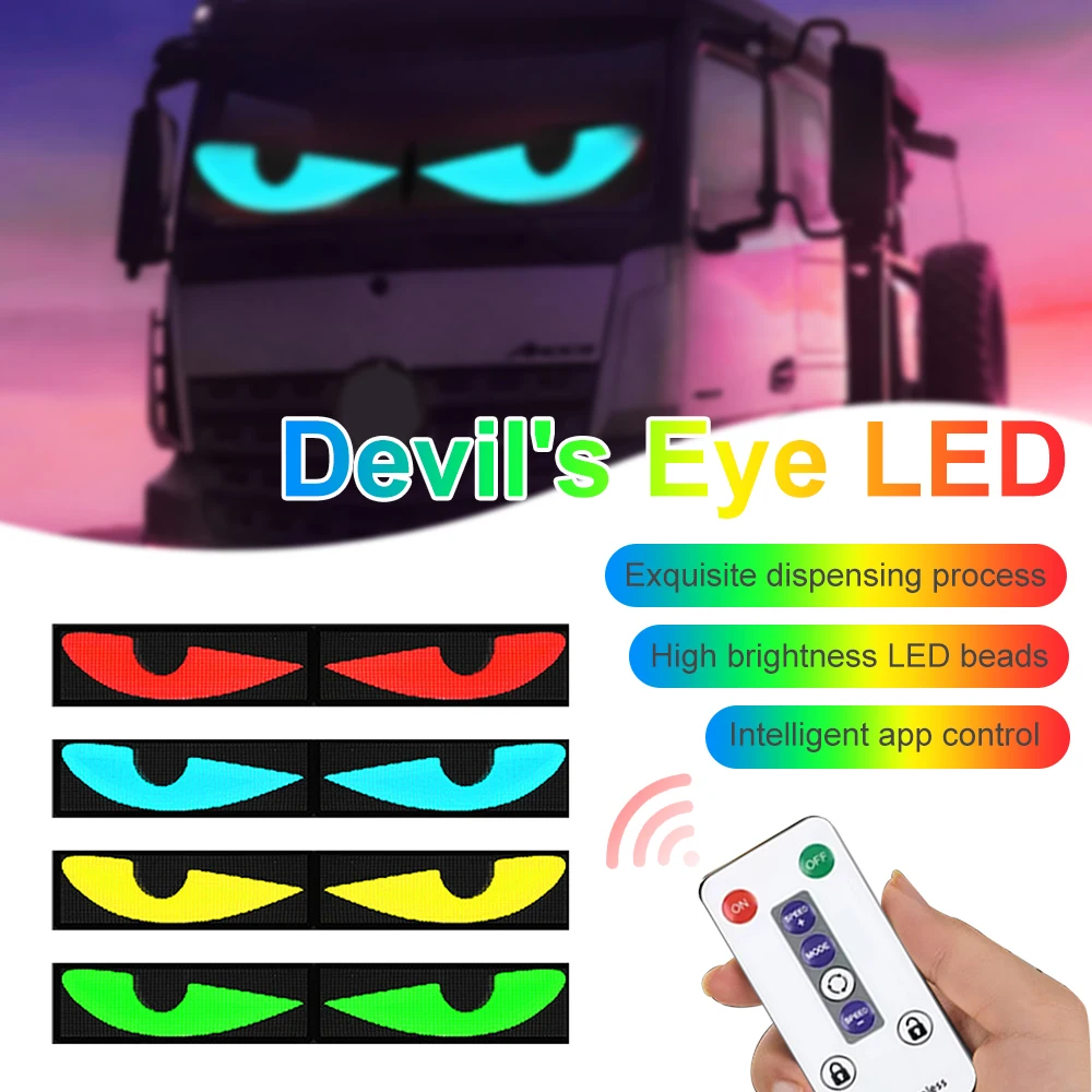 LED Truck Matrix Pixel Light Panel Remote Bluetooth App Control Devil's Eye Light Adhesive LED Display Windshield Light
LED Truck Matrix Pixel Light Panel Remote Bluetooth App Control Devil's Eye Light Adhesive LED Display Windshield Light