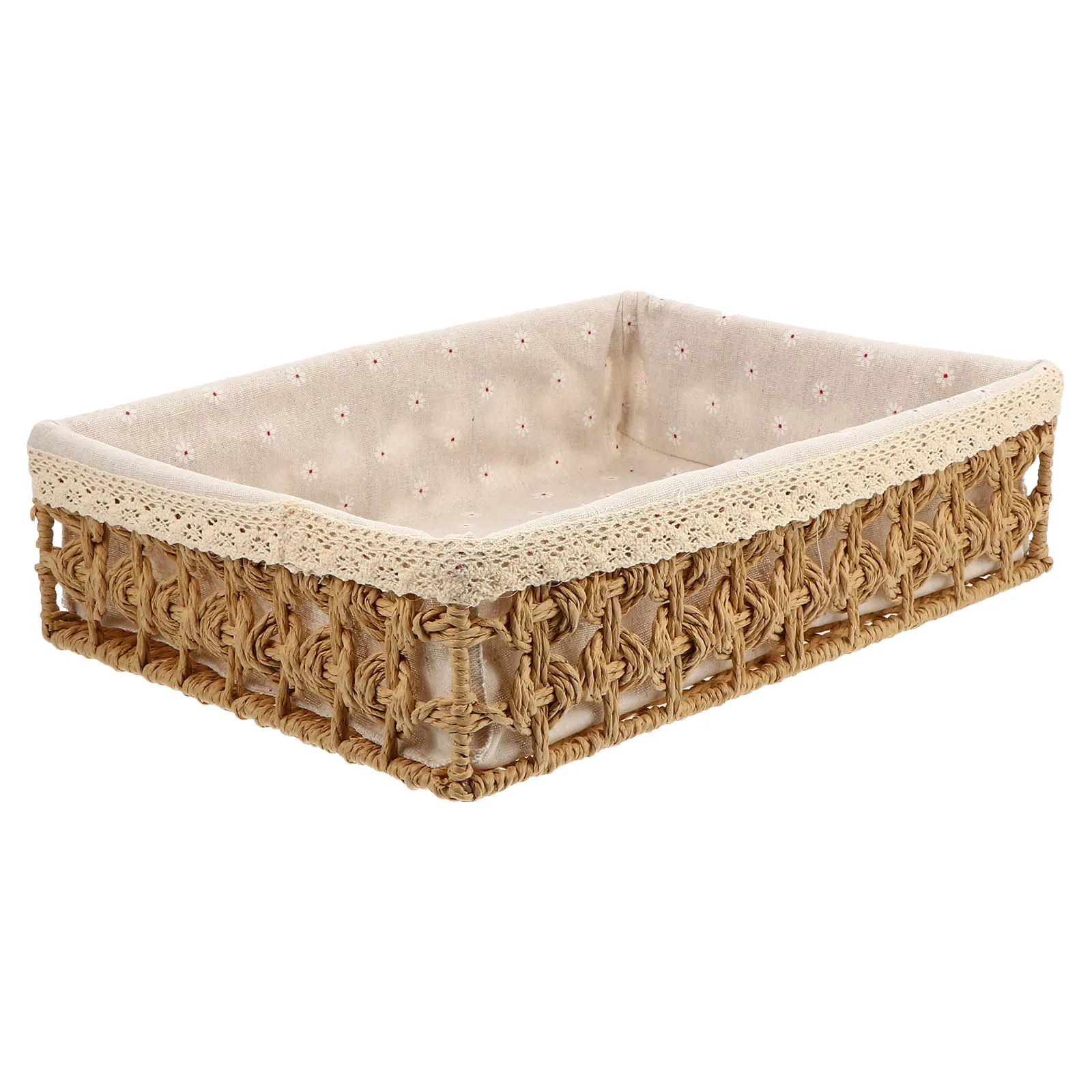 1pc Storage Basket Home Desk Rectangular Woven Sturdy Paper Rope Iron Compact Storage Organizer Bedroom Living Room
1pc Storage Basket Home Desk Rectangular Woven Sturdy Paper Rope Iron Compact Storage Organizer Bedroom Living Room
