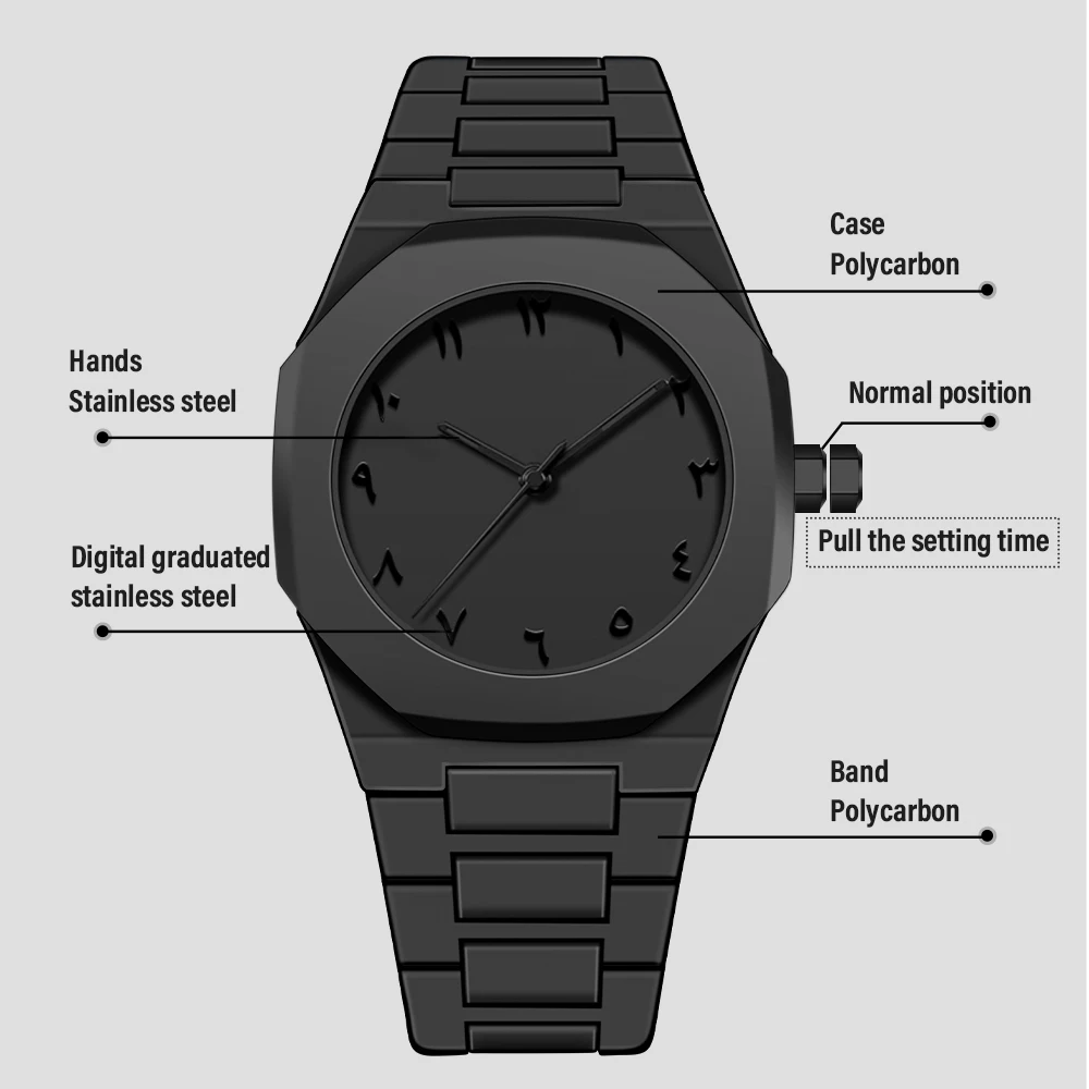 Classic Middle East Black Arabic Numeral Dial Men's Quartz Watch Fashion Casual Plastic Waterproof Watch
Classic Middle East Black Arabic Numeral Dial Men's Quartz Watch Fashion Casual Plastic Waterproof Watch