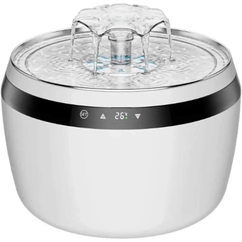 2L Stainless Steel Heated Pet Water Fountain with Touch Control Temperature Adjustment for Cats (White)
2L Stainless Steel Heated Pet Water Fountain with Touch Control Temperature Adjustment for Cats (White)