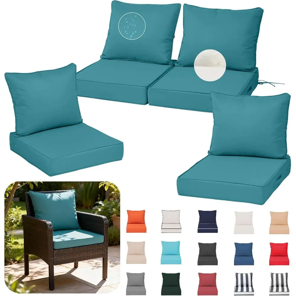 Outdoor Chair Cushions, 30D High-Density Foam, Water-Resistant, UV-Protected, Turquoise
Outdoor Chair Cushions, 30D High-Density Foam, Water-Resistant, UV-Protected, Turquoise