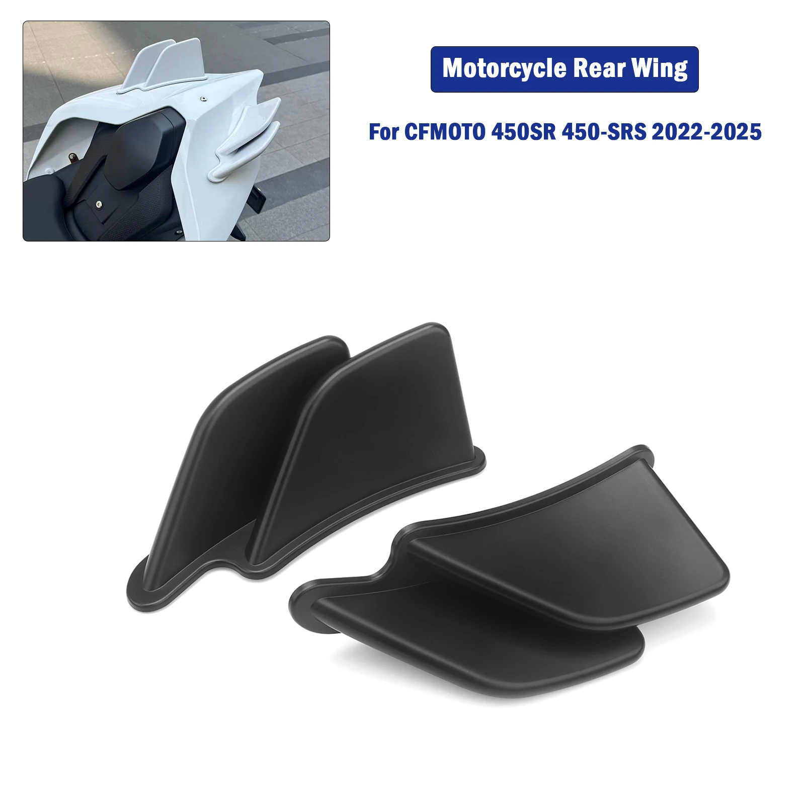 For CFMOTO 450 SR 450SRS 2022-2025 450SR Winglet Tail Downforce Naked Spoiler Fixed Fairing Wing Deflector Motorcycle Parts
For CFMOTO 450 SR 450SRS 2022-2025 450SR Winglet Tail Downforce Naked Spoiler Fixed Fairing Wing Deflector Motorcycle Parts