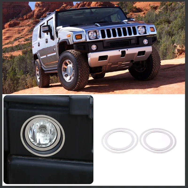 For 2003-2009 Hummer H2 stainless steel silver car styling front fog light ring decorative sticker car exterior accessories
For 2003-2009 Hummer H2 stainless steel silver car styling front fog light ring decorative sticker car exterior accessories