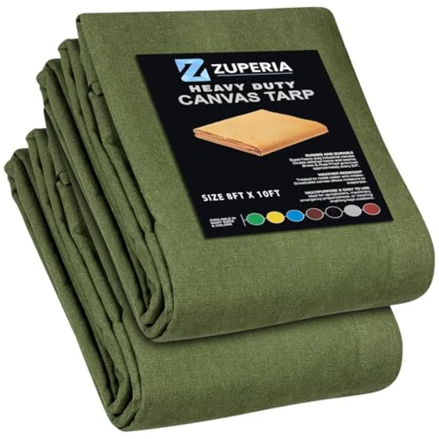 Heavy Duty Canvas Tarp 8' x 10' ft - Pack of 2 with Rustproof Grommets UV Resistant Tear Resistant Multipurpose Tarpaulin Cover
Heavy Duty Canvas Tarp 8' x 10' ft - Pack of 2 with Rustproof Grommets UV Resistant Tear Resistant Multipurpose Tarpaulin Cover