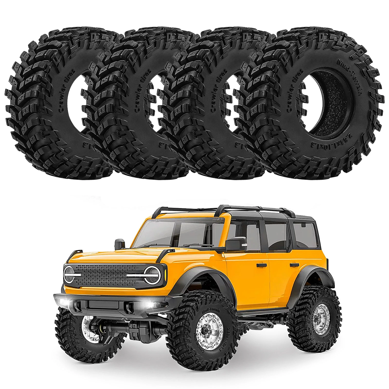 4pcs 1.3 inch Rubber Crawler Tire 72*28mm for 1/18 1/24 TRX4M SCX24 FMS Ascent-18 RC Crawler Car Upgrade Parts
4pcs 1.3 inch Rubber Crawler Tire 72*28mm for 1/18 1/24 TRX4M SCX24 FMS Ascent-18 RC Crawler Car Upgrade Parts