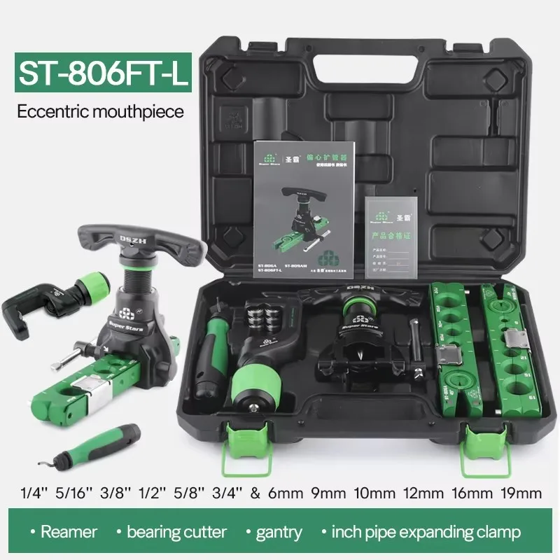 Super Stars ST-806FT Copper Pipe Expander Set Air Conditioner Reamer Flare Tool Pipe Flaring Tool Set Tube Expander Tools
Super Stars ST-806FT Copper Pipe Expander Set Air Conditioner Reamer Flare Tool Pipe Flaring Tool Set Tube Expander Tools