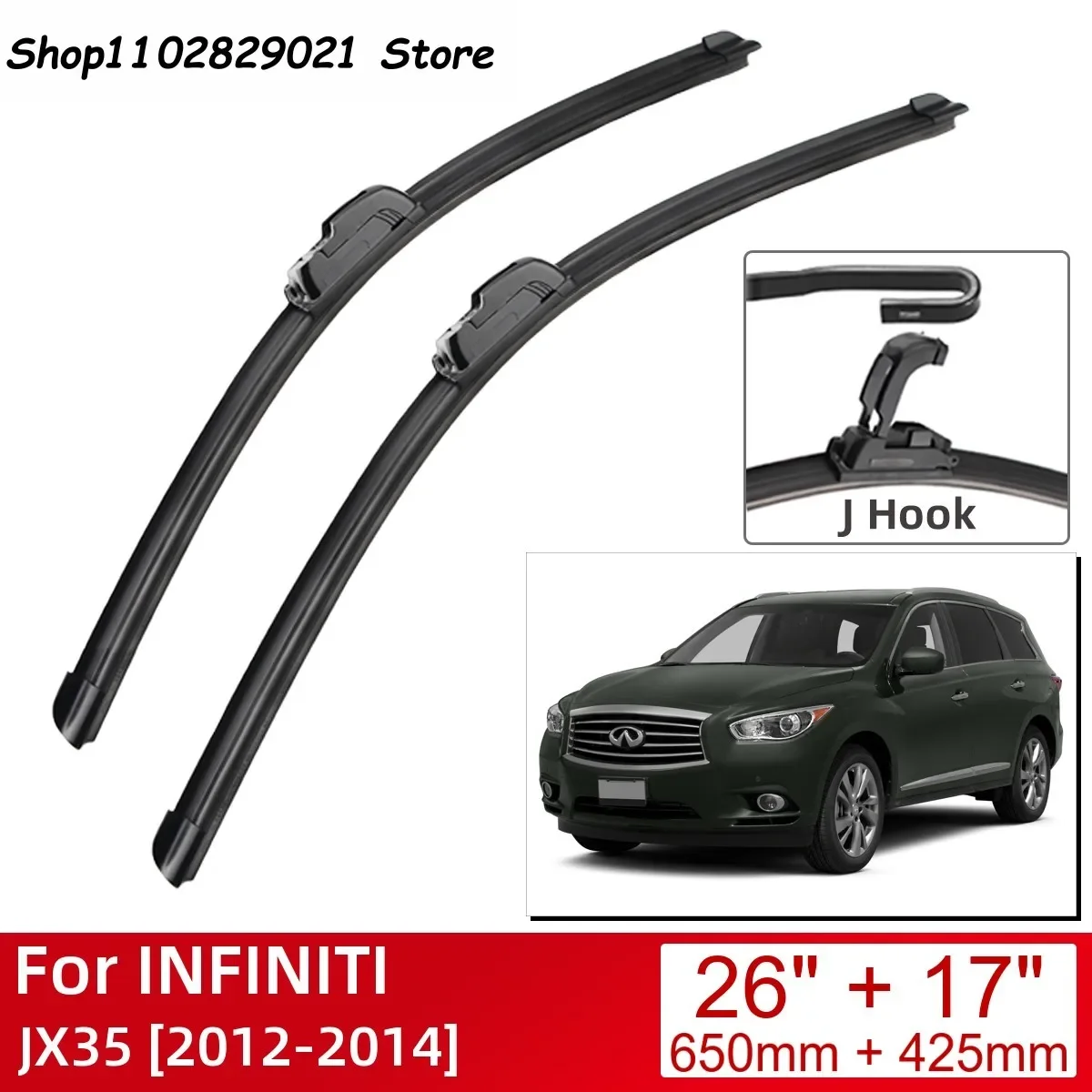 For INFINITI JX35 2012-2014 26"+17" Car Accessories Front Windscreen Wiper Blade Brushes Wipers U Type J Hooks 2014 2013 2012
For INFINITI JX35 2012-2014 26"+17" Car Accessories Front Windscreen Wiper Blade Brushes Wipers U Type J Hooks 2014 2013 2012