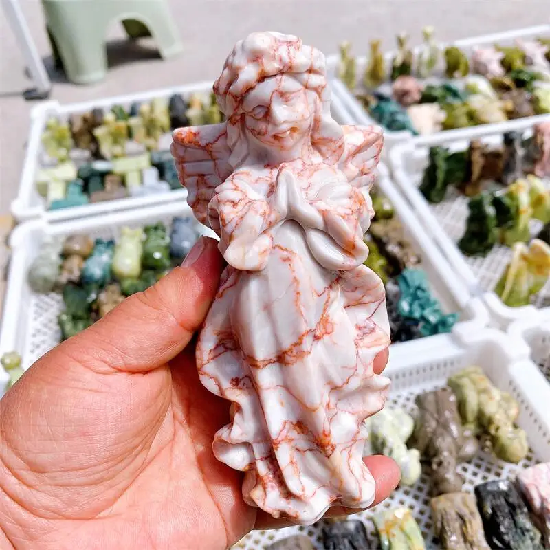 Натуральный Красный сетчатый камень, ангел, Хрустальная резьба, ремесла, лечебный энергетический камень, модное украшение для дома, подарок на день рождения, 1 шт.
Натуральный Красный сетчатый камень, ангел, Хрустальная резьба, ремесла, лечебный энергетический камень, модное украшение для дома, подарок на день рождения, 1 шт.