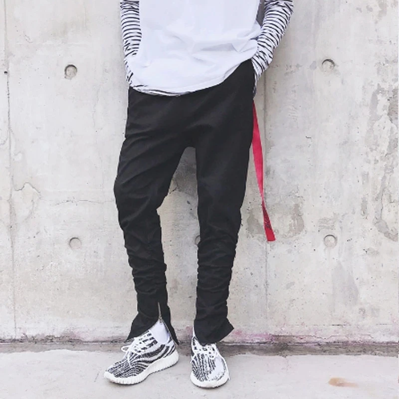 Men's Straight Leg Pants Spring And Autumn New Personality Zipper Fold Design Korean Casual Large Size Pants 
Men's Straight Leg Pants Spring And Autumn New Personality Zipper Fold Design Korean Casual Large Size Pants