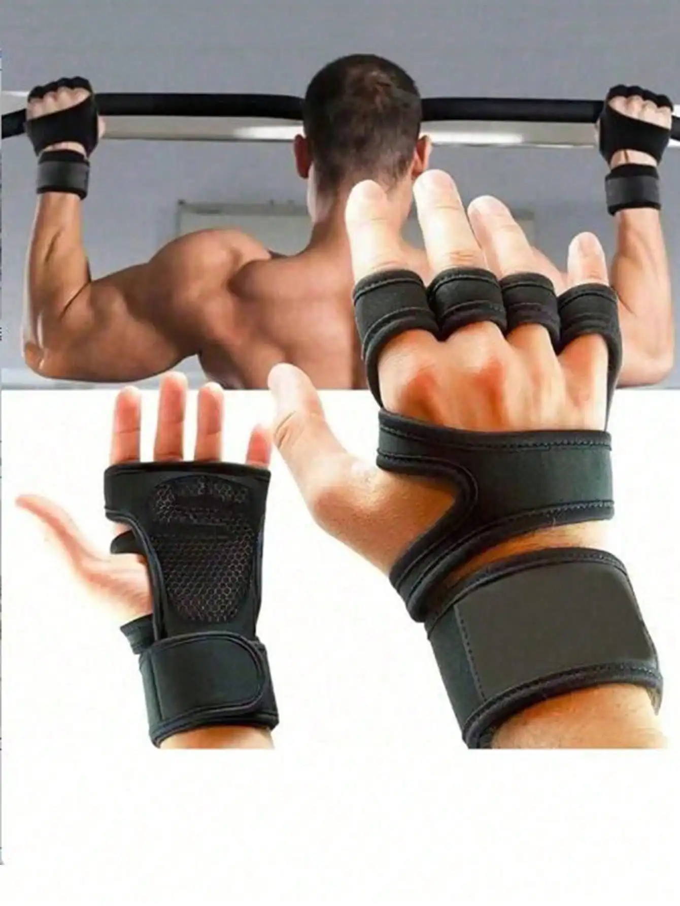 1 Pair Fingerless Gloves, Half-Finger Fitness Gloves- Superior Protection & Comfort For Men & Women, Ideal For Weightlifting & Fitness Training, Black With Adjustable Wrist Strap, Breathable Polyester Mesh, Gym Accessories
1 Pair Fingerless Gloves, Half-Finger Fitness Gloves- Superior Protection & Comfort For Men & Women, Ideal For Weightlifting & Fitness Training, Black With Adjustable Wrist Strap, Breathable Polyester Mesh, Gym Accessories