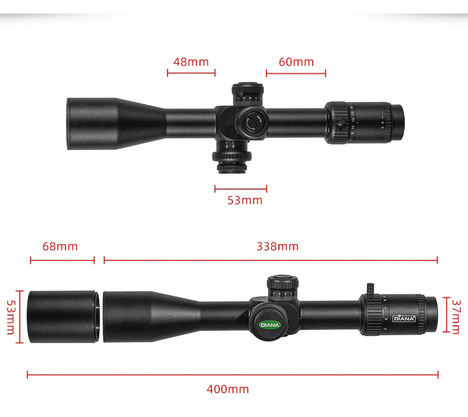 High-quality first focal plane 3-18X44 SFIR first focal length HD telescope with red dot illumination for outdoor use
High-quality first focal plane 3-18X44 SFIR first focal length HD telescope with red dot illumination for outdoor use
