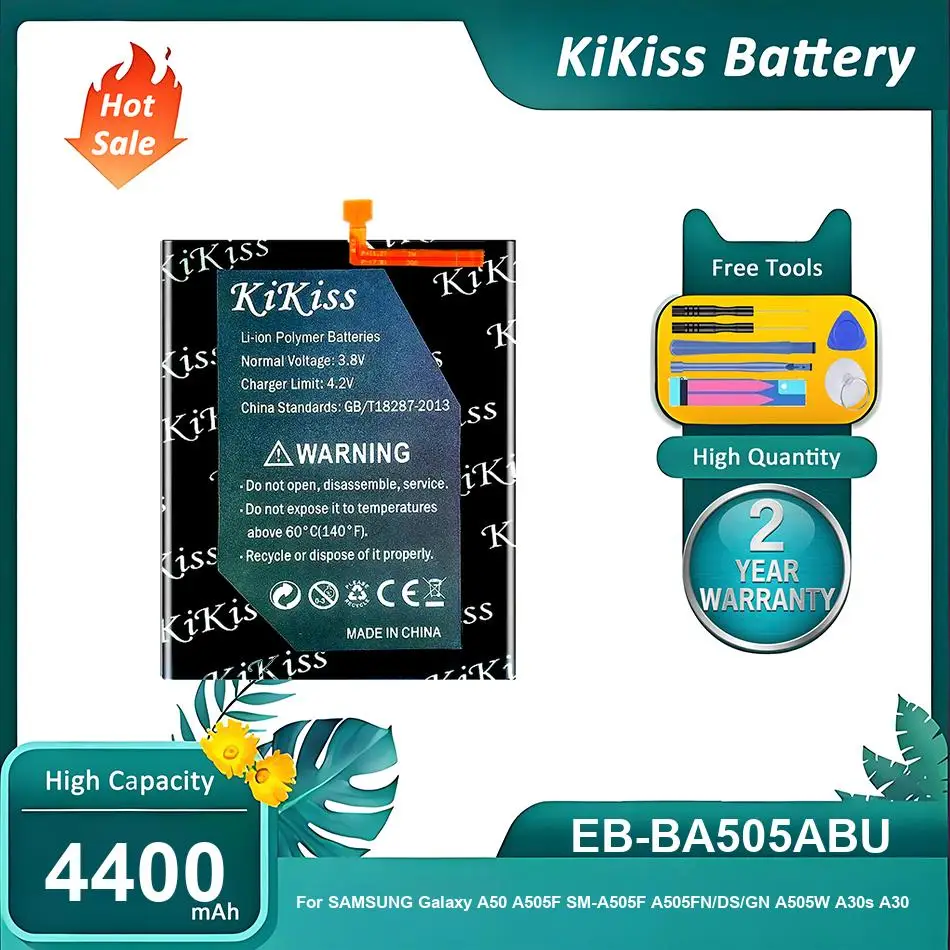 KiKiss Battery For SAMSUNG Galaxy A50 A30s A30 A505F SM-A505F A505FN/DS/GN A505W,EB-BA505ABU,4400mAh
KiKiss Battery For SAMSUNG Galaxy A50 A30s A30 A505F SM-A505F A505FN/DS/GN A505W,EB-BA505ABU,4400mAh