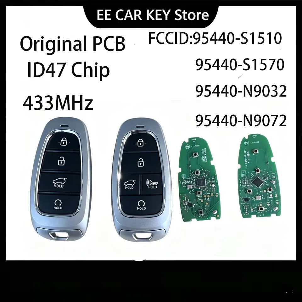 Original PCB ID47 Chip 433MHz 95440-S1510/S1570/N9032/N9072 Car Remote Key For Hyundai Tucson Santa Fe 2020 2021 2022 2023
Original PCB ID47 Chip 433MHz 95440-S1510/S1570/N9032/N9072 Car Remote Key For Hyundai Tucson Santa Fe 2020 2021 2022 2023