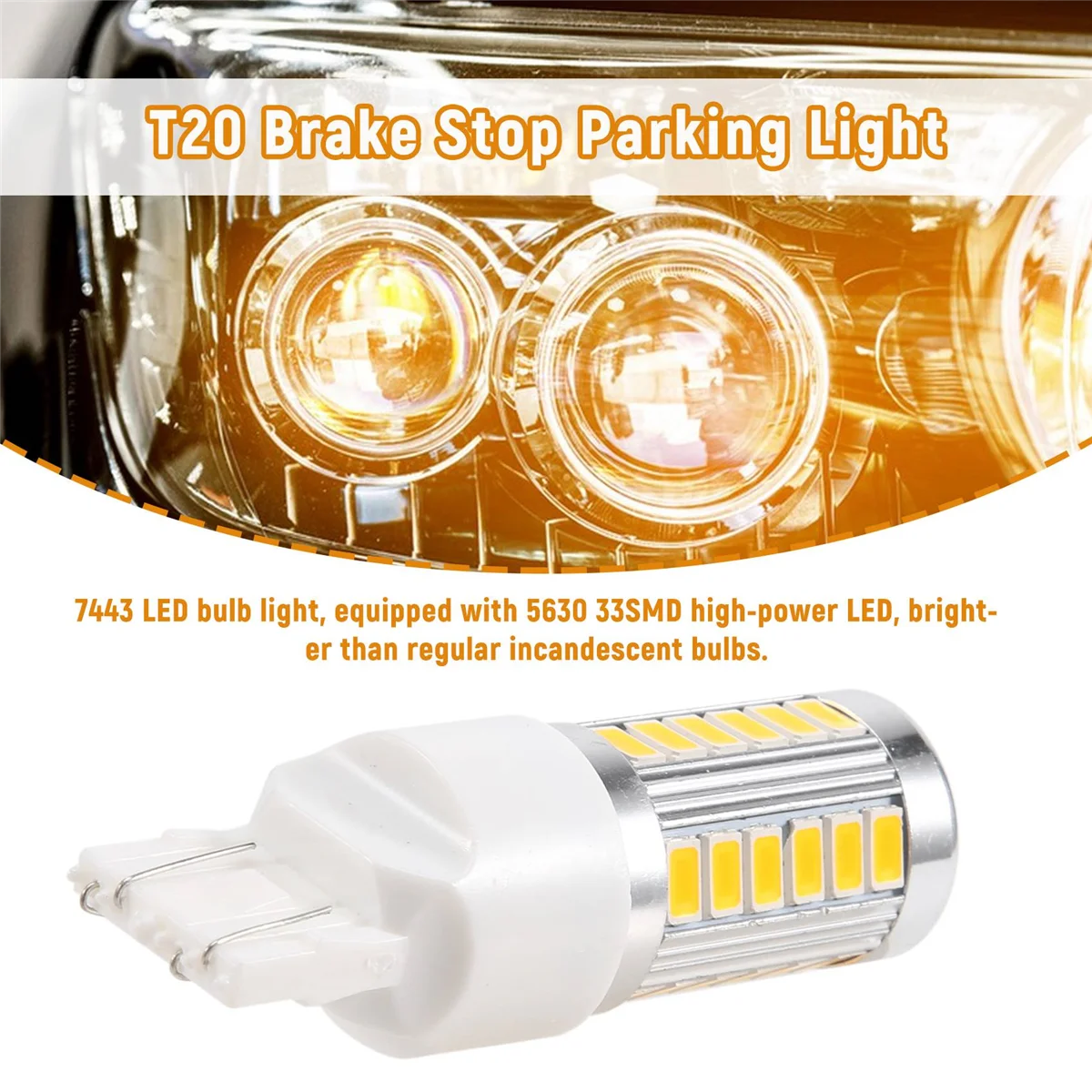 Прочные 7443, светодиодные лампы T20, янтарно-желтые, 900 люмен, лампочка для указателей поворота 
Прочные 7443, светодиодные лампы T20, янтарно-желтые, 900 люмен, лампочка для указателей поворота